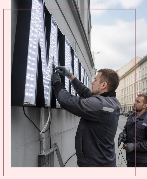 Изготовление и монтаж светодиодных LED вывесок в Калининграде