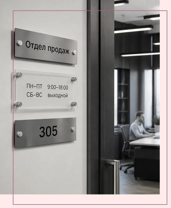 Офисные таблички на дверь в Калининграде по цене от 4958 р. | Аванза-Клн